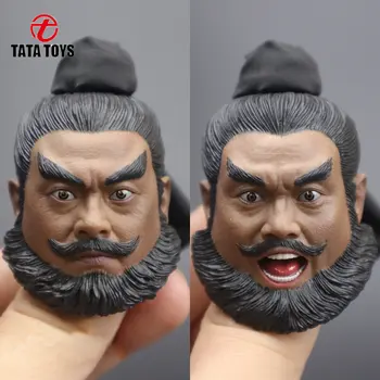 1/6 escala cabeça do macho esculpir Antigos soldados Zhang Fei esculpir espeleologia ajuste de 12