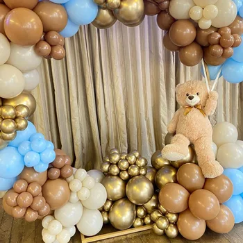 123pcs Marrom Balão Garland Arco Kit Chuveiro de Bebê Aniversário de Suprimentos de Látex Balão de Festa de Aniversário, Balões de Ar