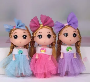 12cm Menina Boneca Brinquedos Bonito vestido de casamento Chaveiros bonecas de enfeite de Decoração de Casamento Pingentes de Presentes de Aniversário Linda Princesa.