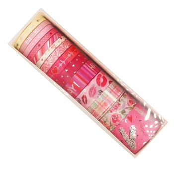 14 Rolos de Dia de são Valentim Washi Tapes Coração Partido Rose de Lábio de Impressão Fitas Decorativas para Scrapbooking papel de Embrulho