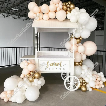 168pcs Duplo Creme de Pêssego Balão de Látex Arch Kit de Casamento de Fundo da Festa de Aniversário do Evento Balão Garland Chuveiro de Bebê Decoração