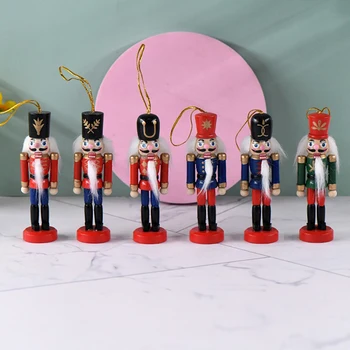 1Pc Boneco quebra-nozes de Trabalho de Decoração de Natal, Enfeites de Desenhos animados Desenho de Banda de Bonecos quebra-nozes Miniaturas de Bonecas