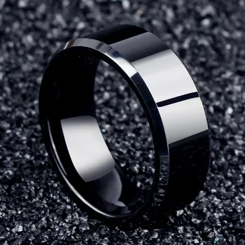 2017 Moda Charme Jóias anel de homens de aço inoxidável, Anéis Negros, Para as Mulheres