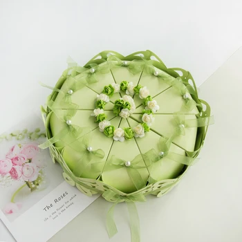 2019 novo casamento doces caixas com flores de decoração de bolo em forma de presente de casos favores de açúcar no chocolate recipientes de casamento decoração