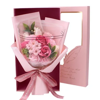 2021 Nova Rosa Sabão Buquê de Caixa de Presente de Dia das mães 520 Presentes para Namorada Aniversário de Presentes de Dia dos Namorados para a venda por Atacado