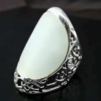 27X33mm prata maciça cor Branca Opal Ring Tamanho 7/8/9/10 valentise e presente de aniversário