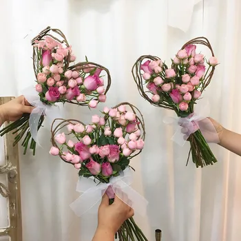 2pcs Amor de Forma Natural, vime DIY Flor, coroa de flores Material Flor de Moldagem de Abastecimento de Decoração de Casamento Decoração da Casa