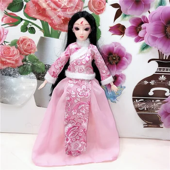 30cm 1/6 BJD Boneca Chinesa Antiga Fantasia de Dressup Boneca Menina de Vestido de DIY que compõem o Brinquedo de Boneca com acessórios para as meninas de presente