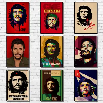 36 Projetos de Che Guevara Kraftpaper Cartaz obras de Arte de Pintura Fantasia Adesivo de Parede para a Casa de Café Bar