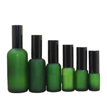 5ml 10ml 15ml 20 ml 30 ml 50 ml 100 ml Verde Frost Recarregáveis de Vidro Garrafa Vazia Preto Bomba de Loção Spray de Emulsão de Embalagens de Cosméticos