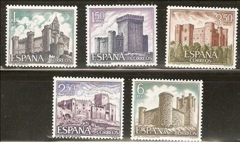 5Pcs/Set Novo Espanha Pós Carimbo de 1969 Castelo Escultura Selos MNH