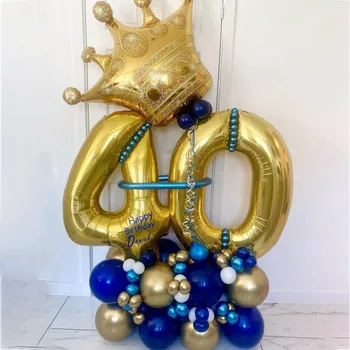 70pcs/set 40inch de Ouro Número Balão Coluna de Adultos de 20 a 30 50 a Festa de Aniversário de DIY Decorações Metálicas Balões de Látex Aniversário