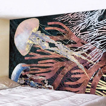 Animais de baleia e a decoração home tapeçaria psicodélico cena pendurado na parede Boêmio decorativo Mandala Hippie Yoga colchão folha