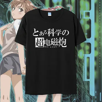 Anime Toaru Kagaku no Railgun T-shirt Cosplay de Moda Para Aru Majutsu no Index t-shirt de Algodão Homens Tees tops