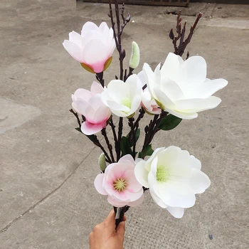 Artificial Magnolia Flor de Simulação de Seda de Orquídeas, Flores Artificiais Buquê de Casamento de Festa, Decoração do Presente DIY Flor de Parede