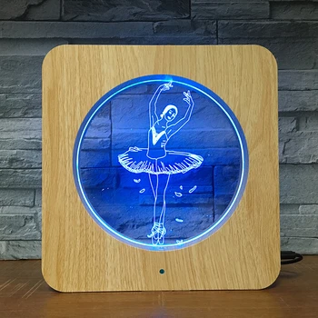 Ballet Dança 3D LED de Plástico Luz da Noite DIY Personalizado Lâmpada Lâmpada de Tabela de Cores Crianças de Presente de Decoração de Casa de DropShipping 1711