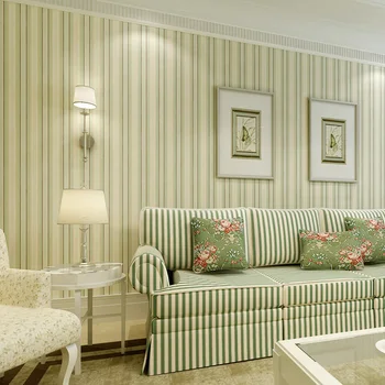 beibehang American retro verde com listras verticais papel de parede verde de fundo papel de parede do quarto, loja de papel de parede para sala de estar den