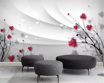 Beibehang papel de parede Personalizado belo HD pintados à mão, linha, desenhar flores moderno e minimalista PLANO de fundo, paredes 3d papel de parede