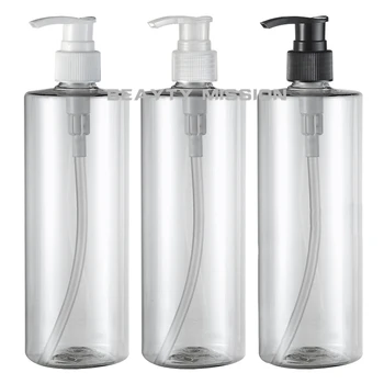 BELEZA MISSÃO 500ml Vazia de plástico transparente bomba de loção frasco de Champô gel de duche embalagem de garrafa de DIY de embalagens de cosméticos garrafa