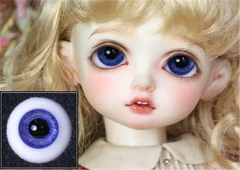 BJD boneca de olhos adequado para 12mm14mm16mm18mm pequena íris azul tamanho real do olho de vidro boneca acessórios