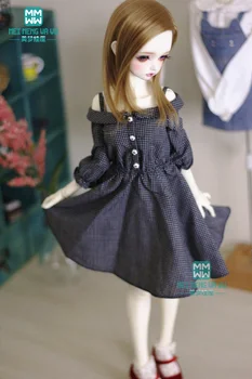 BJD boneca roupa se encaixa 60cm 1/3 BJD boneca de moda preto vestido xadrez qualidade temperamento vestido