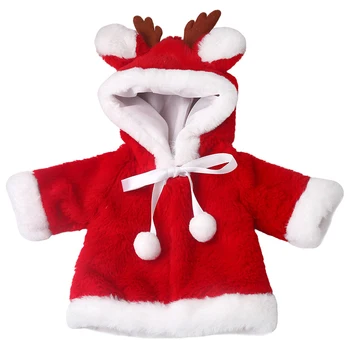 Boneca De Natal De Roupa Vermelha Do Papai Noel Antler Conjunto De Vestido Nascido Vestido De Bebê De Brinquedo Acessórios De 18 Polegadas Meninas De Boneca