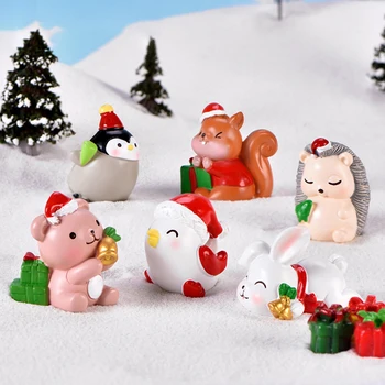 Bonecos Em Miniatura Dos Desenhos Animados Do Porco Elk Micro Paisagem Enfeites Para O Natal