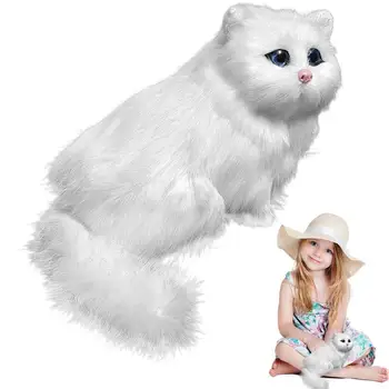 Bonito Branco Gato Persa Boneca Simulação Realista Interativo Animais De Companhia Vivas Gatinho De Pelúcia Brinquedo Para Animal De Estimação, Favores Do Partido