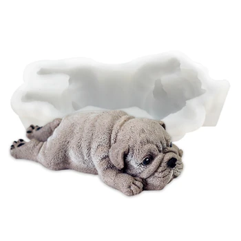 Branco 3D Shar Pei Mousse de Molde Dirty Dog sorvete de Chocolate Líquido Vermelho Moldes de Silicone