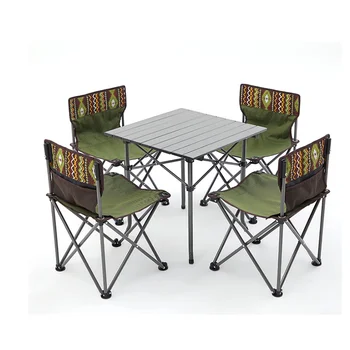 Chegada nova Dobrável de Metal Barato camping dobrável mesa e cadeiras set