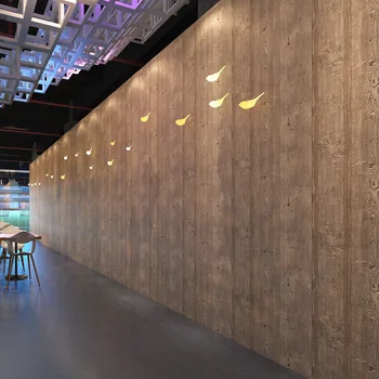 Chinês moderno retro imitação de madeira de madeira de madeira papel de parede da sala de estar, loja de roupas a decoração do hotel PVC de engenharia de papel de parede