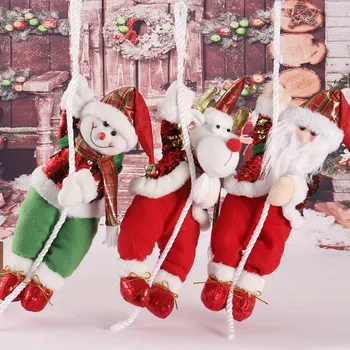 Corda de Escalada de Brinquedos de Papai Noel Para a Árvore de Natal Pendurando Pingente de Enfeite Decoração de X-mas Decorações