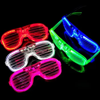 Cortinas do Obturador de Luz Óculos Barra Piscando Clube Brilho de néon artigos para festas de Casamento Concerto de Natal de led óculos de Carnaval