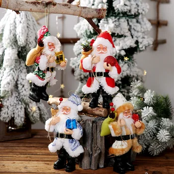 Decoração De Natal De Plástico Nova Natal Multi-Color Pequena Boneca Pingente De Dançar Homem Velho, Resina De Árvore De Natal De Presente Do Pendente