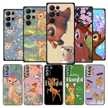 Disney Veado Bambi Para Samsung Galaxy S22 S20 S21 Ultra Plus Pro S10 S9 S8 S7 4G 5G silicone Preto Macio Caso de Telefone
