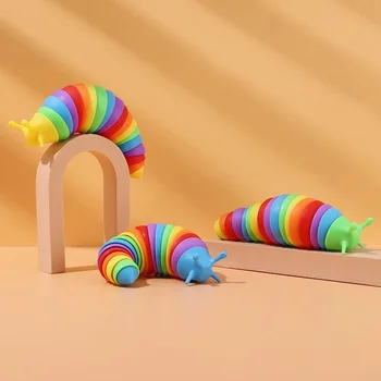 Diversão Articulada Sensorial Slug Brinquedos Realistas Worm Caterpillar Fidget Brinquedo para Crianças em Adultos com TDAH, Autismo Alívio do Estresse