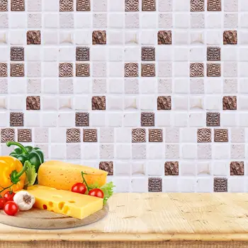 DIY fontes do Banheiro, Acessórios de Cozinha em Mosaico Adesivo de Parede Decalques Adesivos de Azulejo Adesivos de Decoração para Casa em 3D