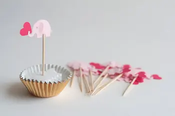 elefante cupcake toppers do chuveiro de bebê aniversário de Alimentos Seleciona palitos de casamento festa de despedida do chuveiro nupcial decorações de bolos