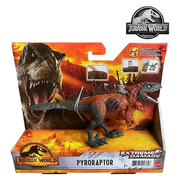 Em Estoque Mattel GWN18 Jurassic Mundo Exército Pyroraptor Danos Extremos de Dinossauros/Cicatrizes de Batalha de Botão de Ação Articulações Móveis Figura