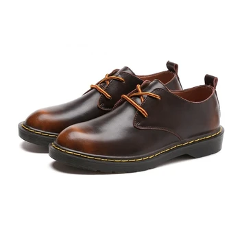 Formal de Homens Sapatos Clássicos de Negócios Sapatos Oxford Para Homens Retro Rodada Toe Sapatos Masculinos Lace-up Cavalheiro Sapatos Primavera, Outono
