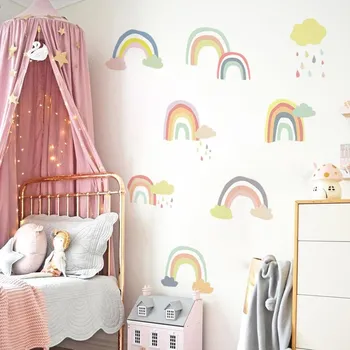 Funlife® arco-íris Adesivos de Parede para Quarto Decorativa da Casa Impermeável Auto-Adesivo Janela de Decalques de Crianças, Quarto de Bebê Adesivos de Parede
