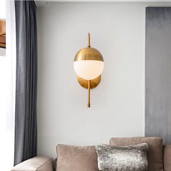 Globo Lâmpada de Parede Nórdicos minimalista Metal LED de vidro designer de luz de Quarto, casa de Banho corredor leitura decoração preto lâmpada de parede