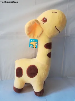 grande 40cm amarelo girafa de pelúcia do cartoon girafa macio boneca jogar travesseiro de presente de Natal h2464