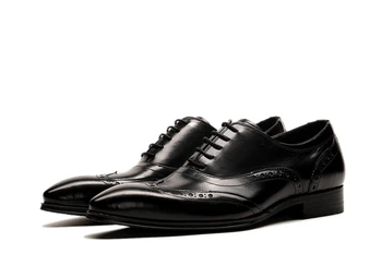 Hanmce Homens Sapatos Oxfords Handmade Design Sapatos Masculinos De Couro Genuíno De Negócios De Casamento Calçado