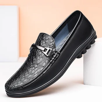 High-end de Homens Sapatos de Luxo Negócio Formal de Couro Casual Sapatos Confortável e Respirável Homens Mocassim de Couro Sapatos