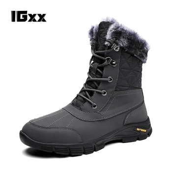 IGxx Inverno, manter-se aquecido botas Homens de inverno ao ar livre Botas Quentes Martin botas de Inverno, Moda de botas Botas de Neve de ar quente sapatos