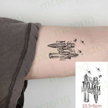 Impermeável da Etiqueta Temporária Tatuagem Bala de Arma de Lua Sol Flash Tatoo Falso Tatto Braço Perna de Pulso do Pé, da Mão para a Menina Homens Mulheres