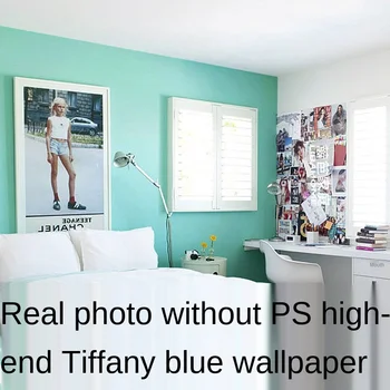 [Impermeável Resistente A Manchas] Tiffany Azul Com Não-Tecido De Papel De Parede Simples Quarto, Sala De Estar, Sala De Jantar De Plano De Fundo De Papel De Parede