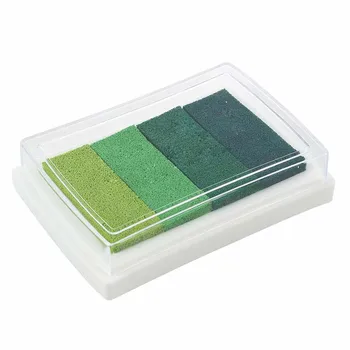 Inkpad de Artesanato Multi Gradiente Verde 4 x Cores Almofada de Carimbo a Tinta à Base de Óleo de