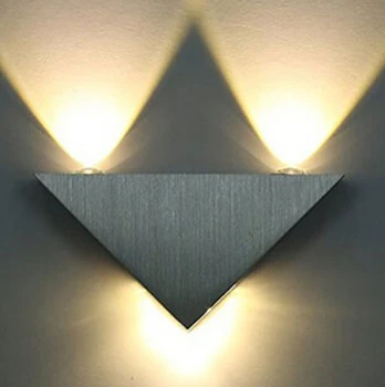 Kitop 3W Alumínio Triângulo de led, lâmpada de parede de AC85-265V led de alta potência Moderna, iluminação Home indoor e ao ar livre luz da decoração